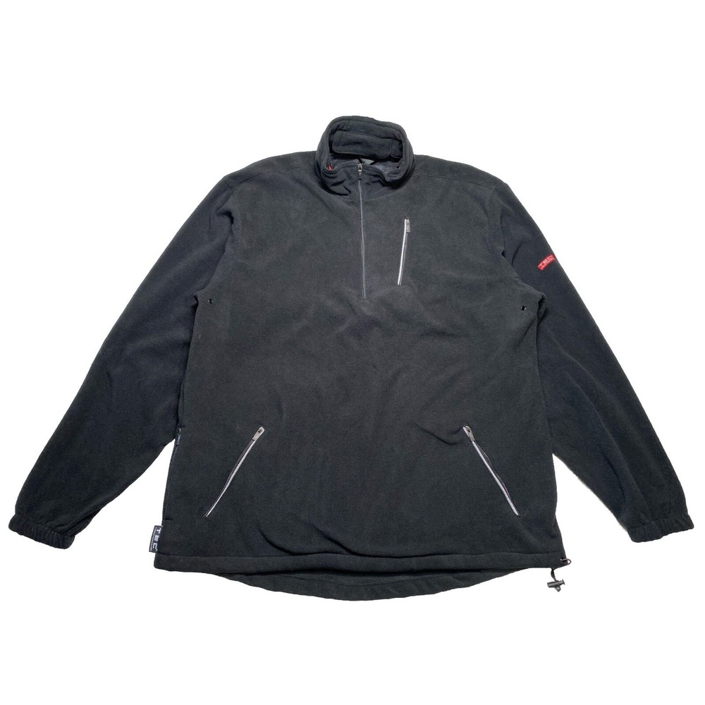 Scottevest Men's XL 1/4‎ Zip Fleece Pullover Black Pockets
